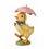 Thumbnail: 7" tall resin yellow chick, walking and holding a pink umbrella