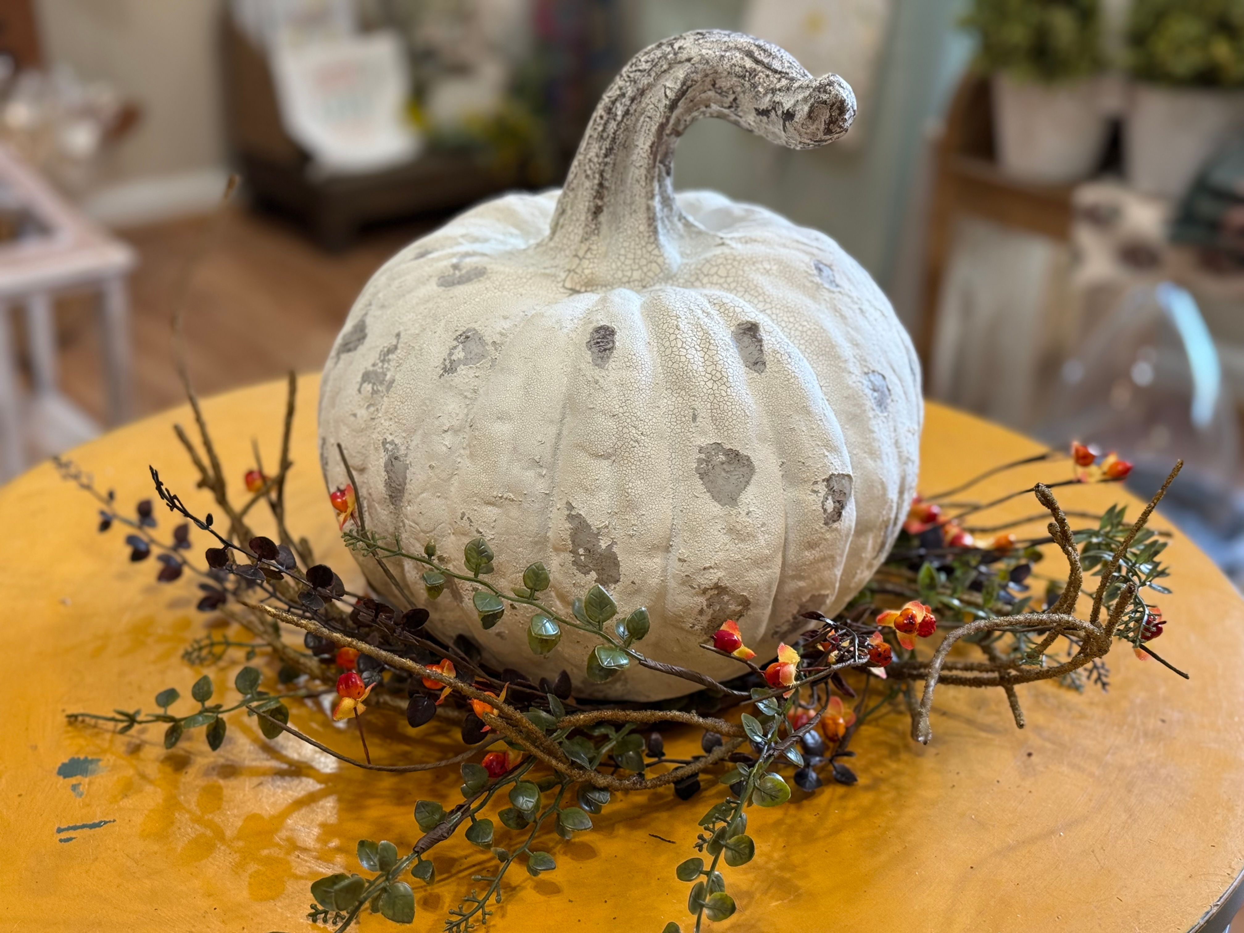 4.5" inner diameter, 10" outer diameter candle ring, bittersweet, fall foliage, twigs, fall decor