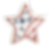 6" x 5.5" wood star cutout, white with red outline & blue stars, use for patriotic & 4th of July decor