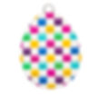 Round Top Collection metal egg shaped charm with multi colored check design 5.5”x1”x8”