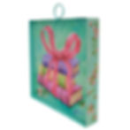 6" x 1" x 7" Round Top Collection print of a stack of books tied with a pink bow, metal frame painted with pink roses