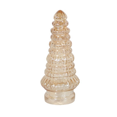 7" Golden Glass Tiered Tree, Dimensions: 2.5 x 2.5 x 7 in, Winter, Timeless