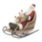 7.5" x 5" resin figurine of Santa in a sleigh with a box of geese in his lap