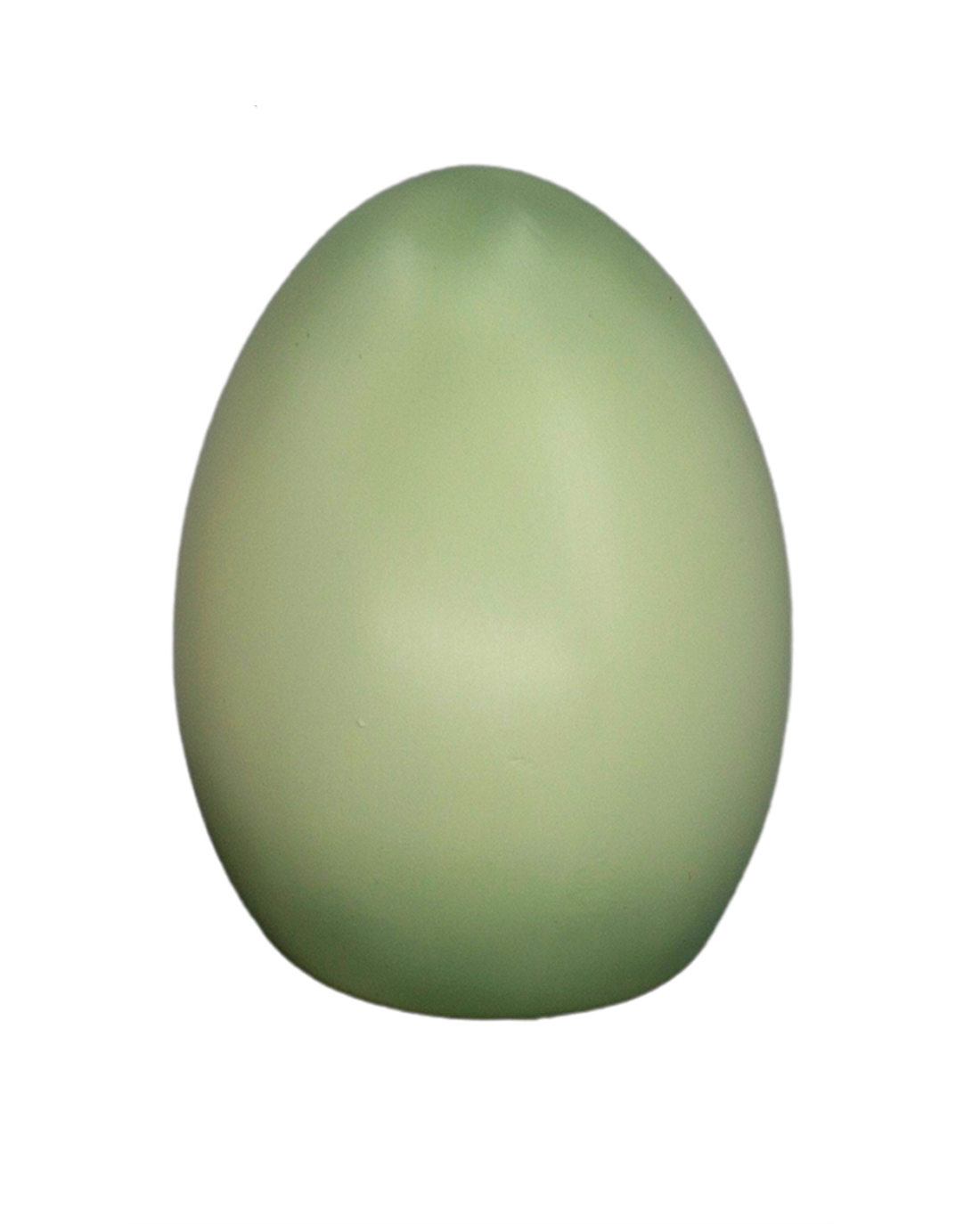 4" pottery egg, soft green, flat bottom for secure sitting