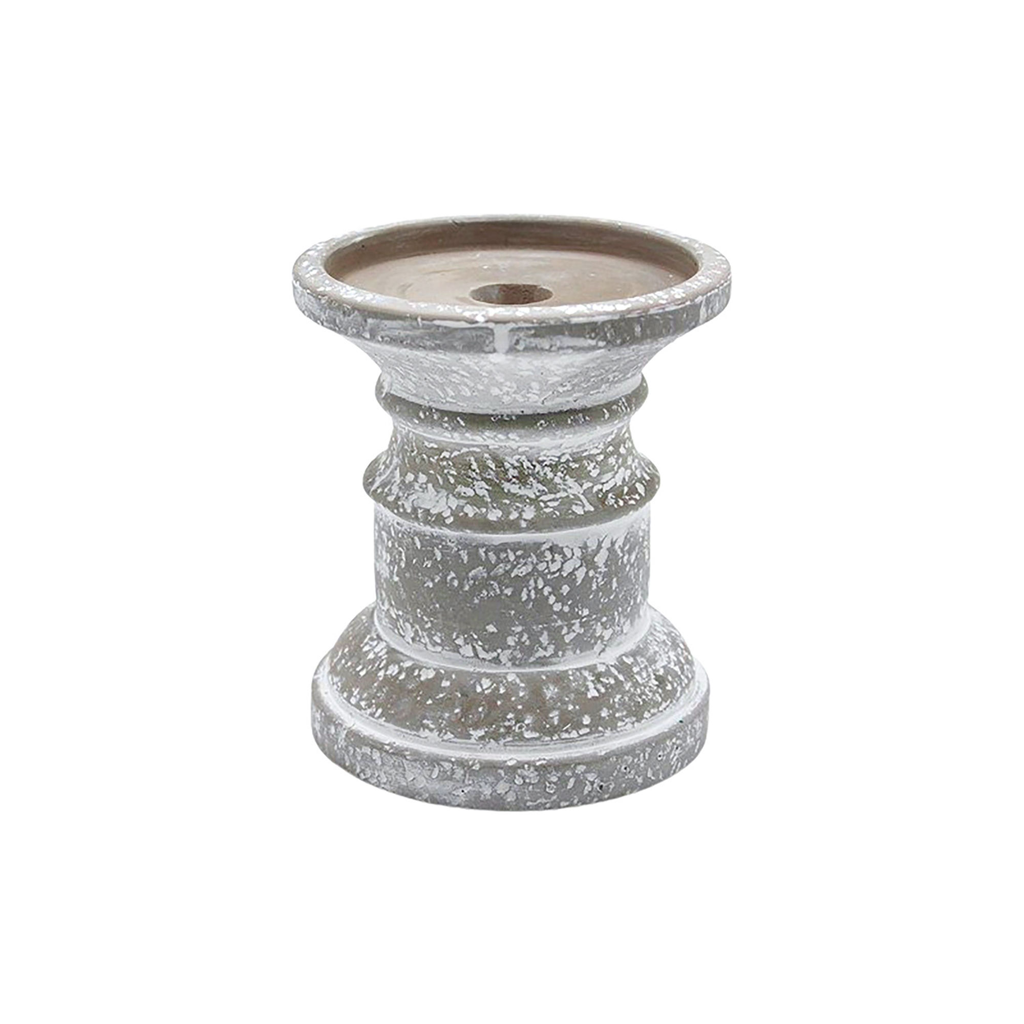 5 X 5 X 5.83 IN, Gray cement concrete pillar holder/taper holder