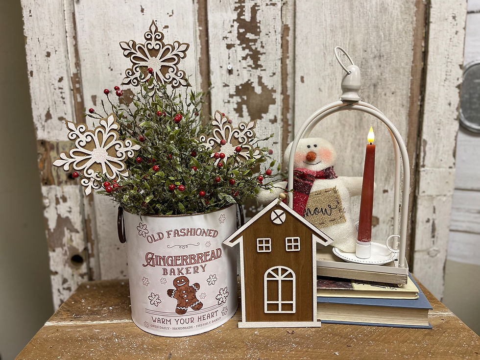 Wooden Gingerbread cookie shaped like a house ornament