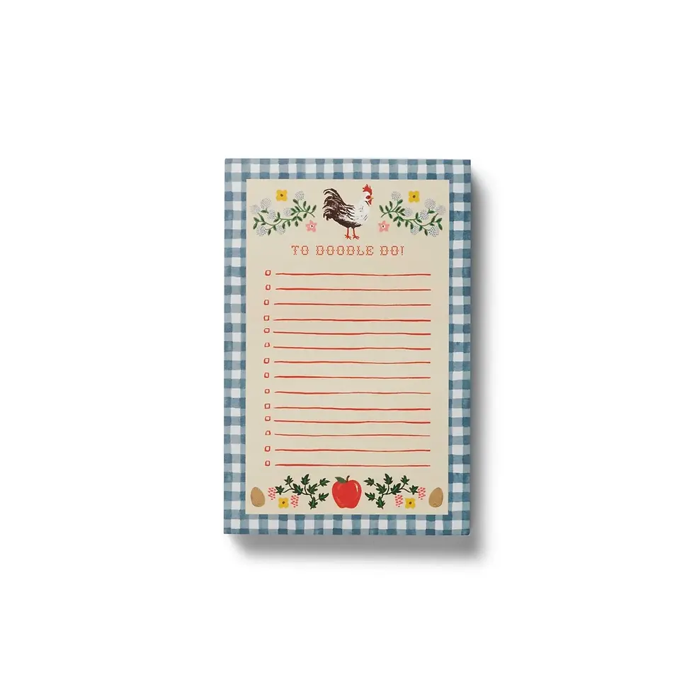 4.25" W × 6.5" L Rifle Paper Co notepad, 75 tear-off sheets, Home Sweet Home full color illustrations