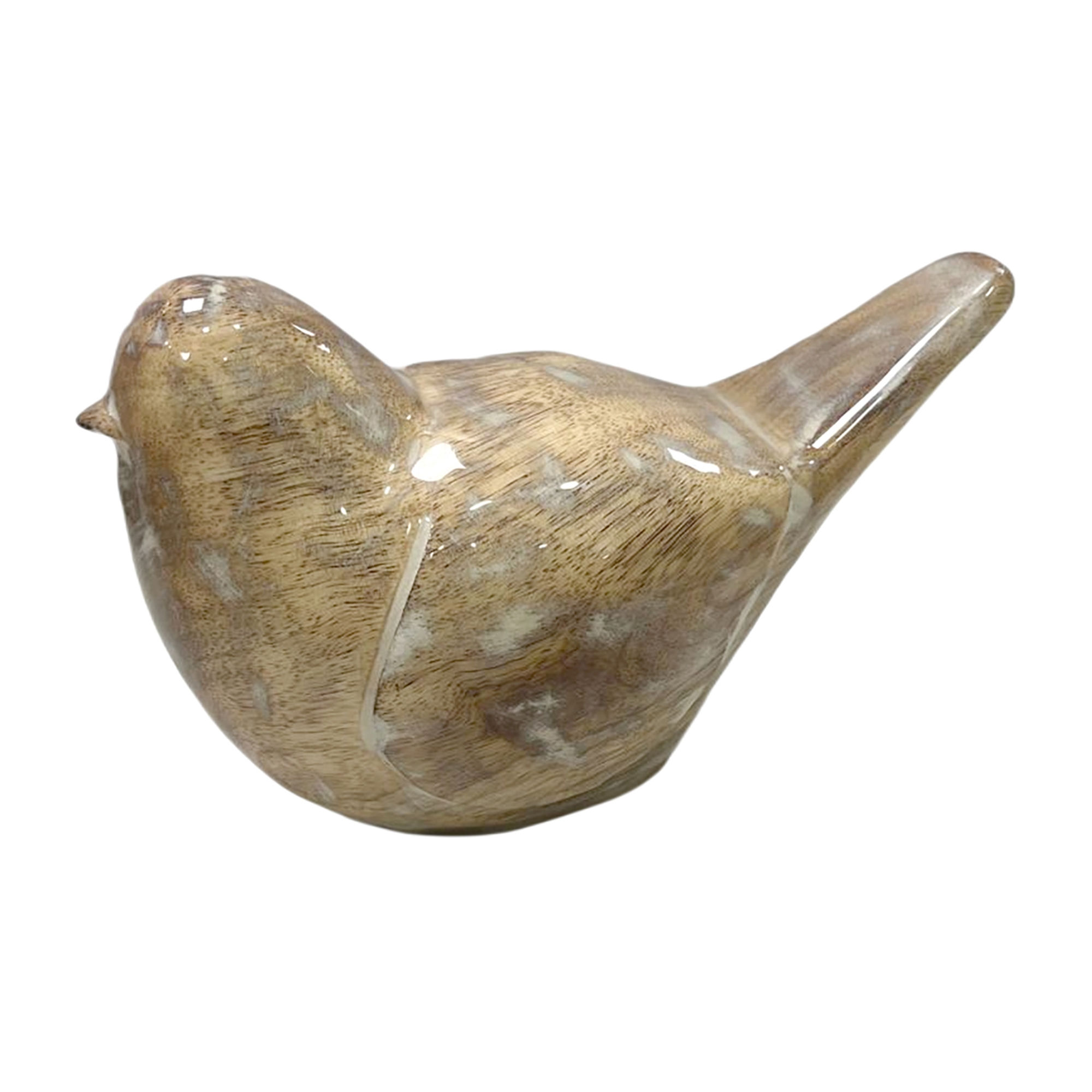 6" x 8" wood carved bird, coated in epoxy, tabletop decor