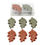 Thumbnail: pack of 6 resin oak leaves, 3 orange, 3 green, each measures 2.5" x 2", use as filler or at place setting for fall