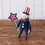 Thumbnail: 3.5" x 2" x 4.8" felted white mouse wearing a patriotic "uncle sam" outfit, holding a star shaped American flag on stick