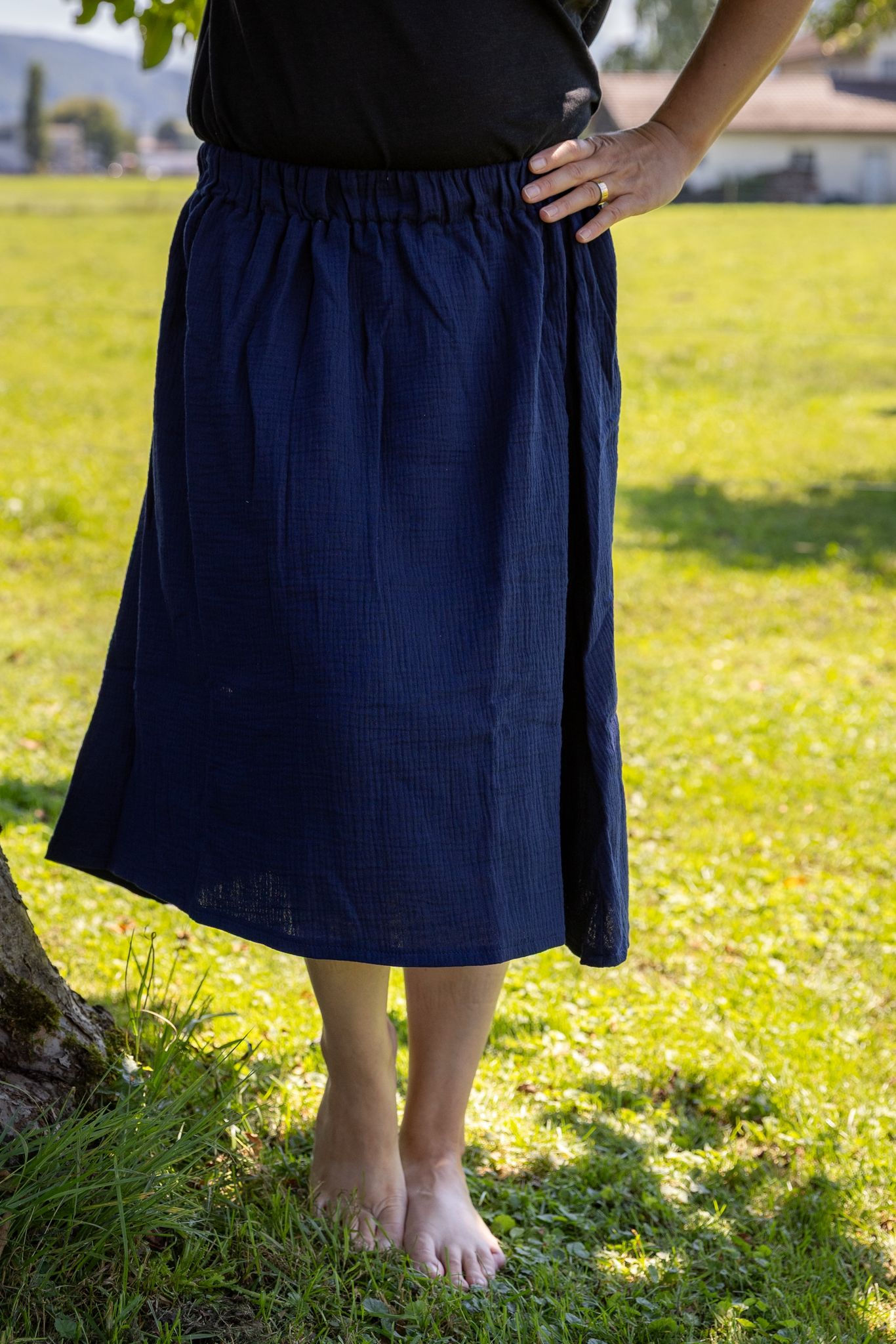 Musselin Midirock *Marineblau*