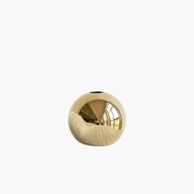 Vaso Bola Dourada em Cerâmica