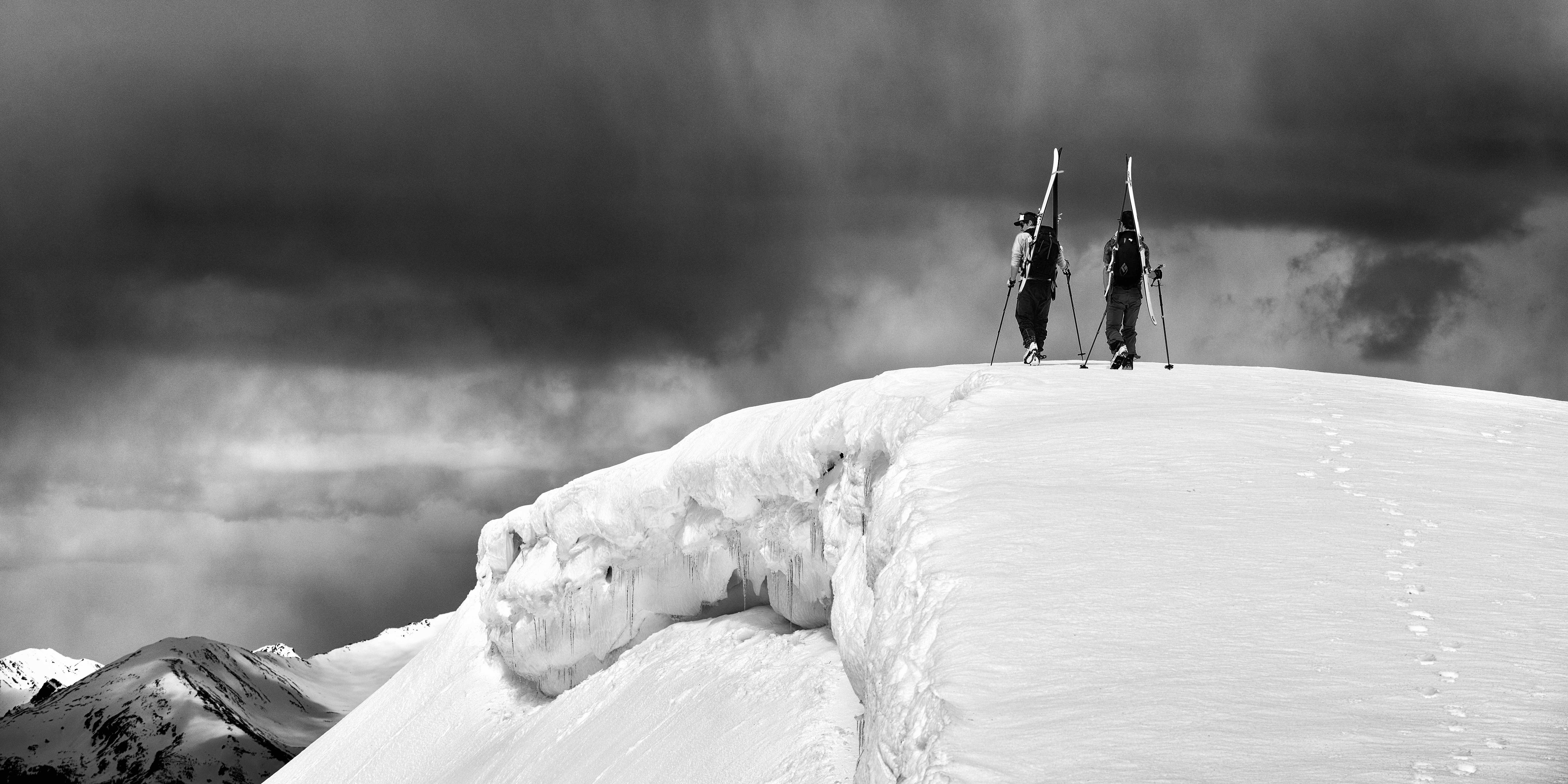 Cornice Skiers Metal Print