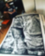 Rhinoceros sur du papier Fine Art Hahnemühle Natural Line Hemp 290 g/m²