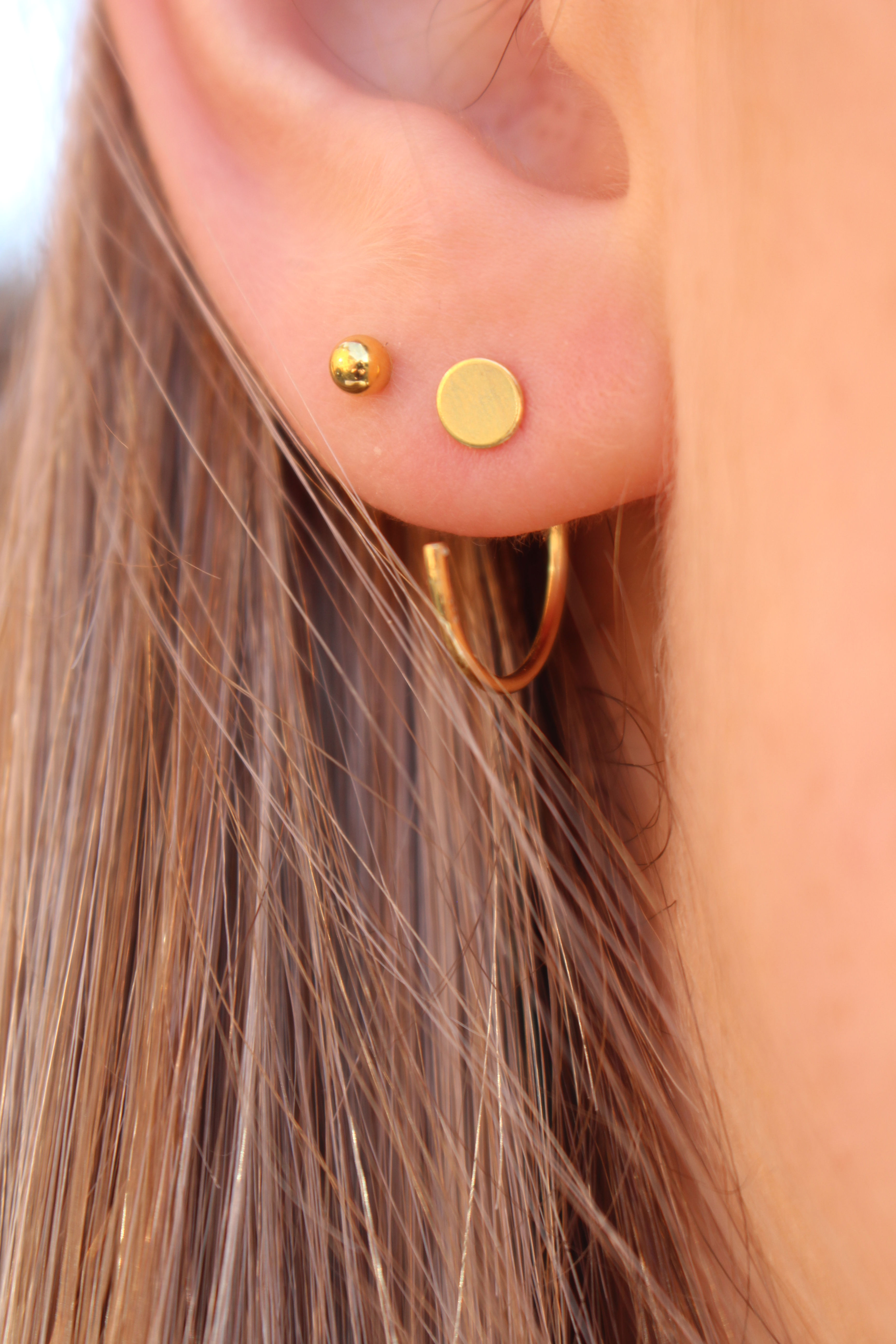 Flat Disc Pull Through Earrings