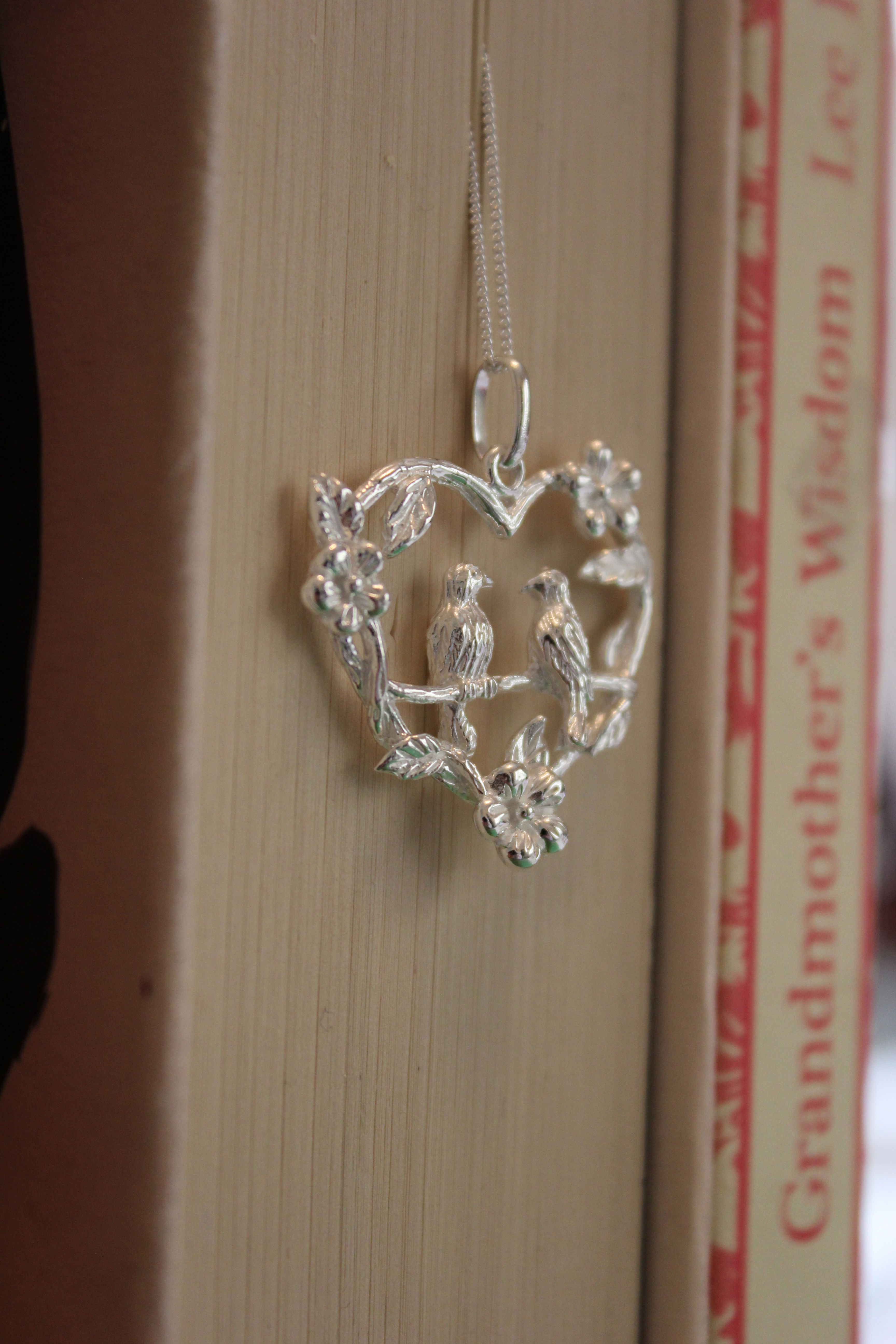 Silver Two Birds Love Bird Pendant