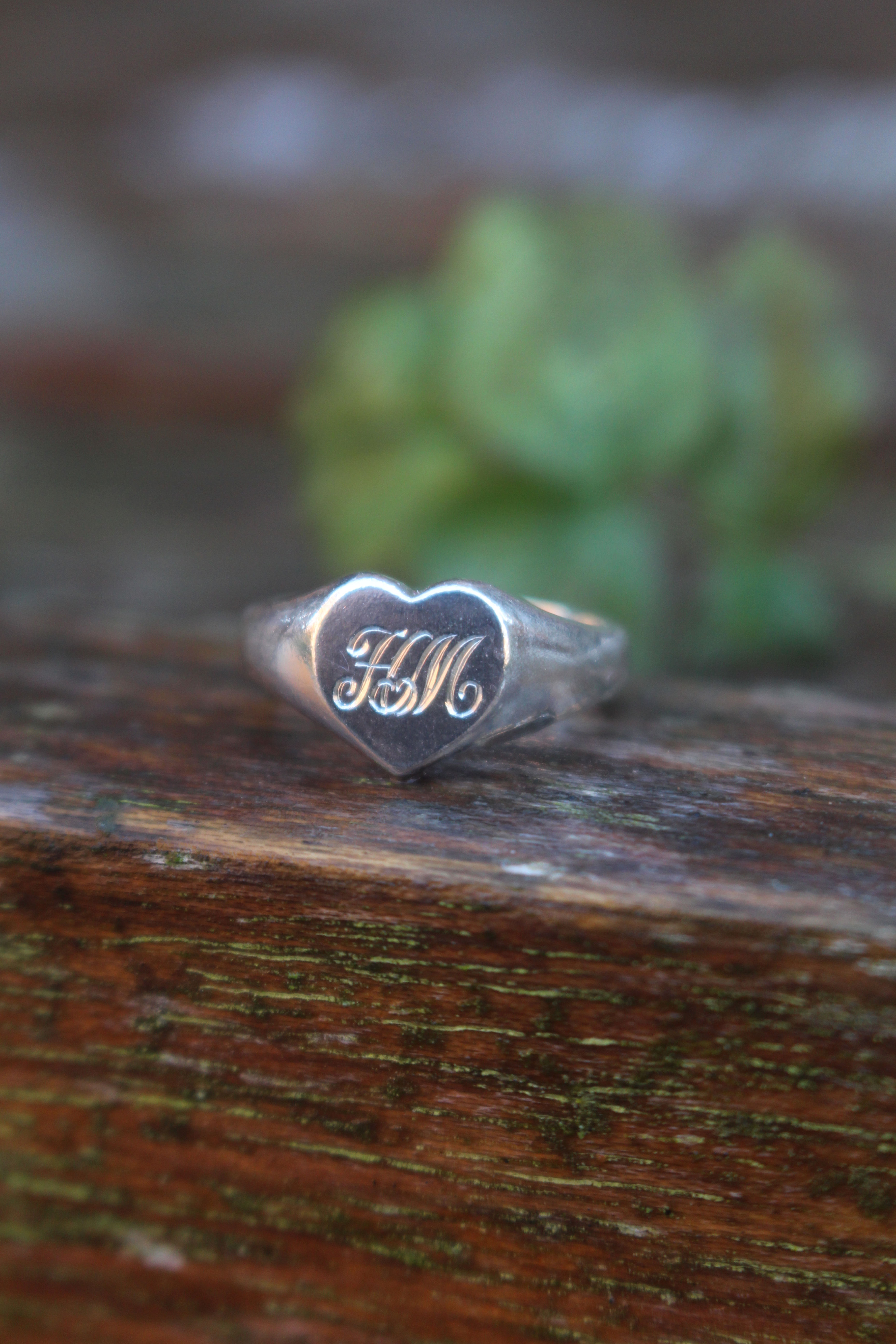 Heart Monogram Signet Ring