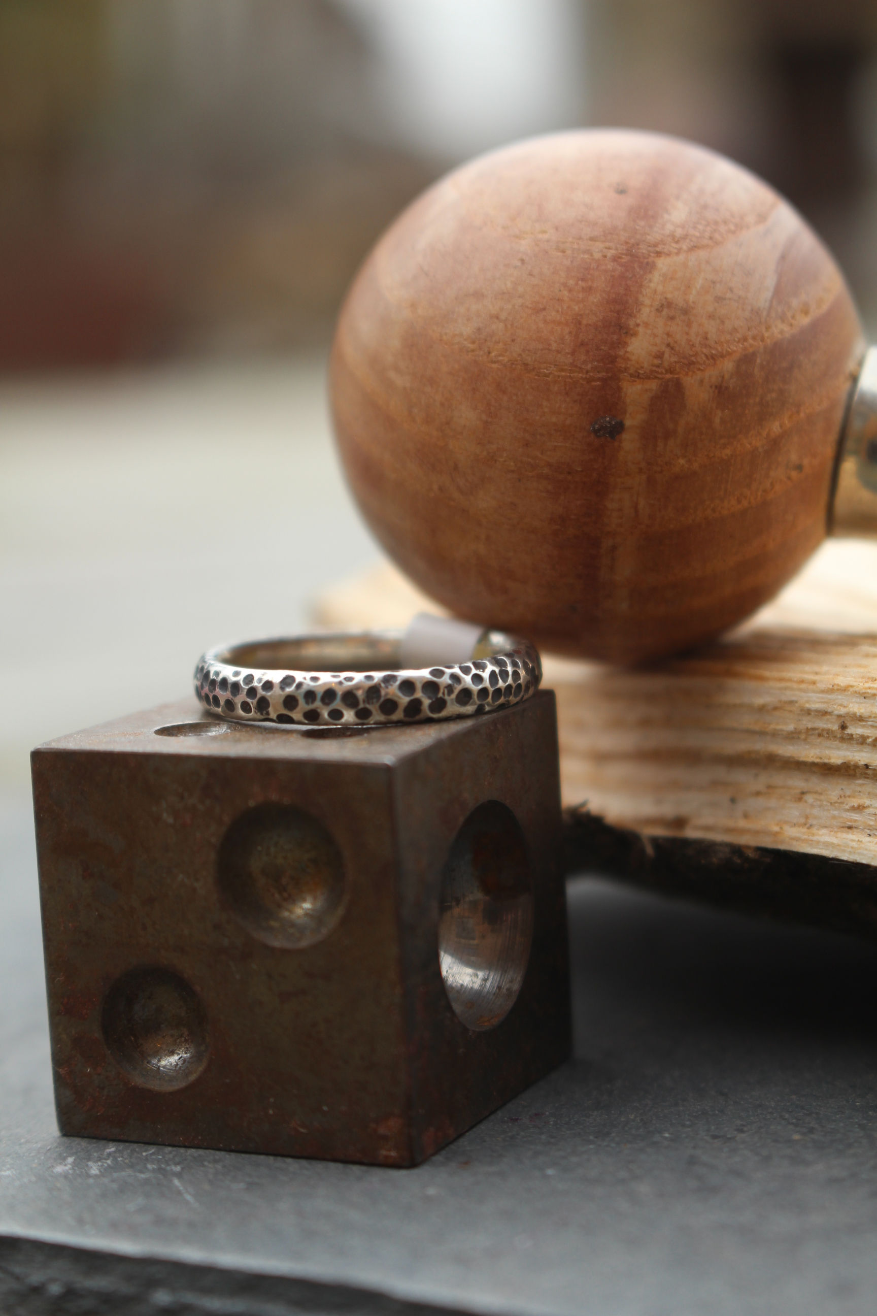 Silver Freckled Ring