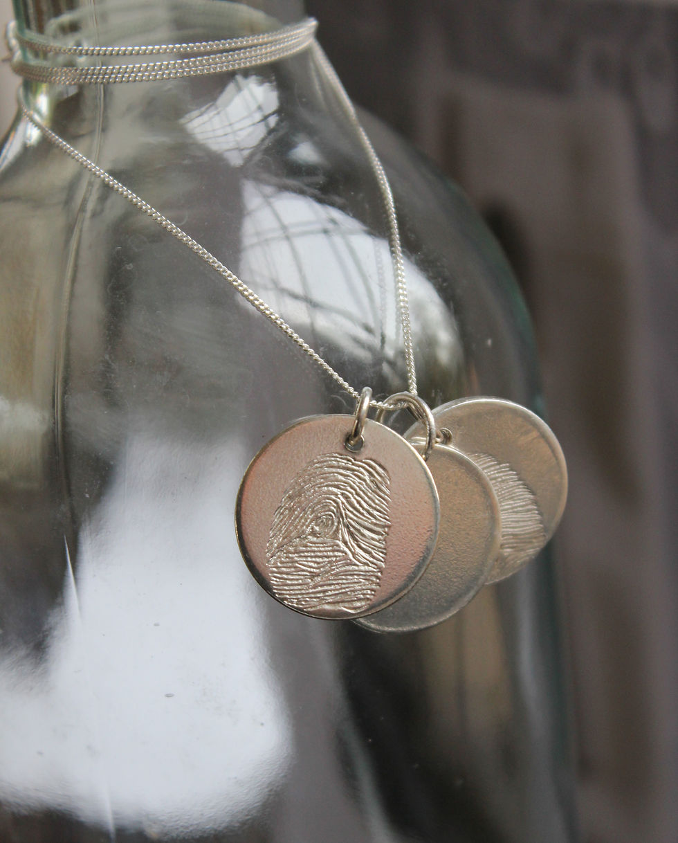 Personalised Real Fingerprint 3 Disc Pendant