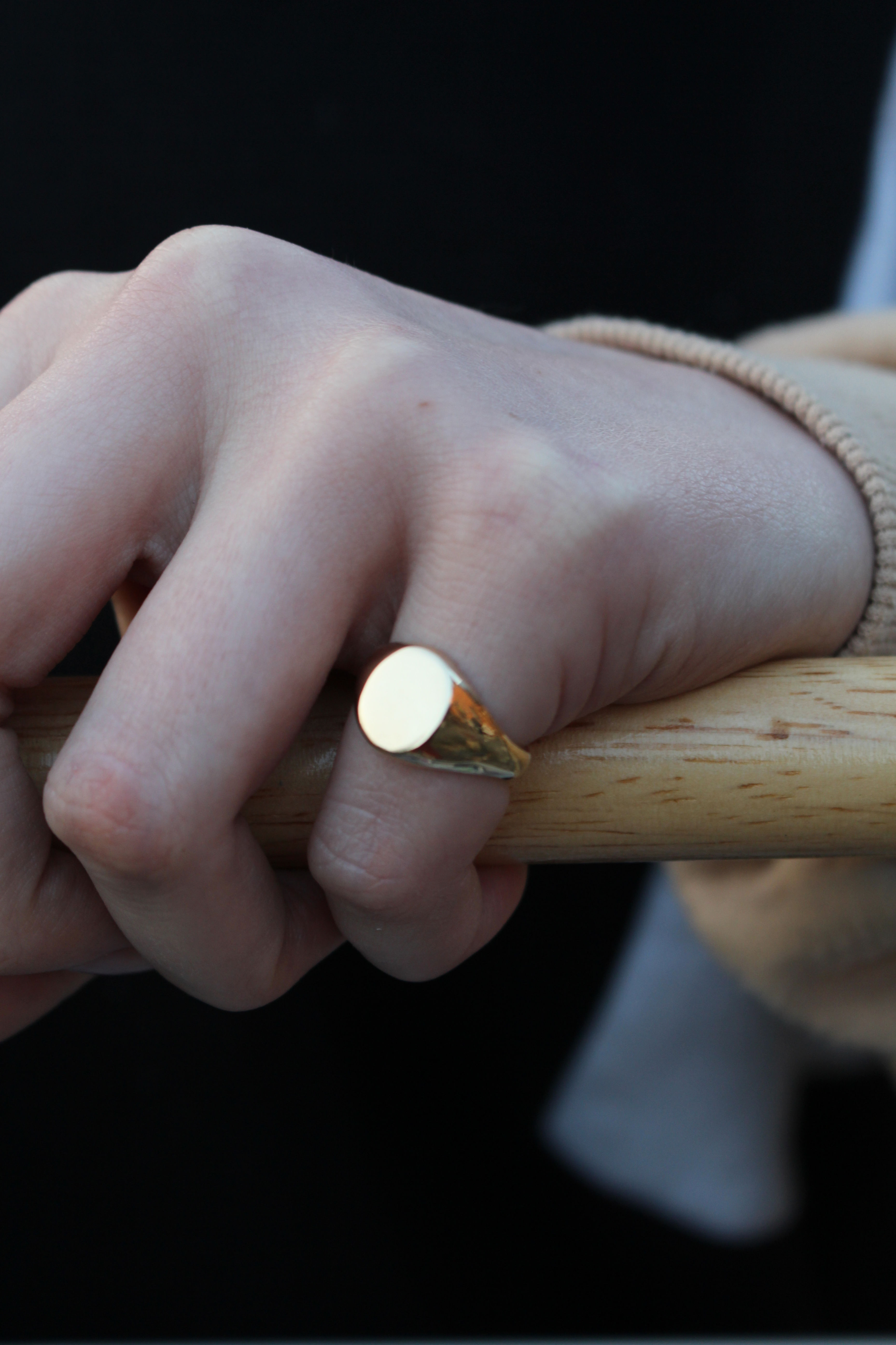 Gold Oval Plain Signet Ring