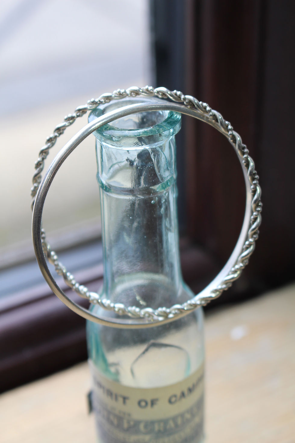 Silver Double Twisted Bangle