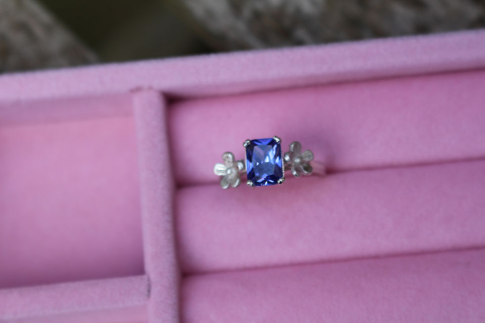 Thumbnail: Silver Tanzanite Flower Ring