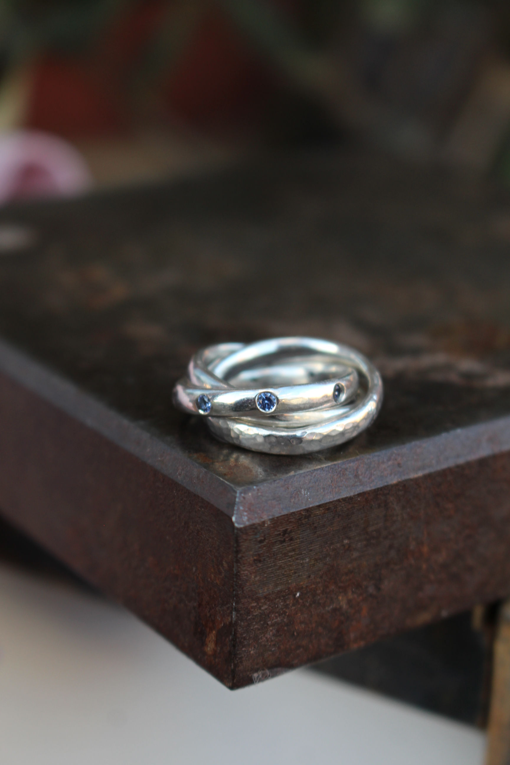 Silver Russian Ring with Sapphires