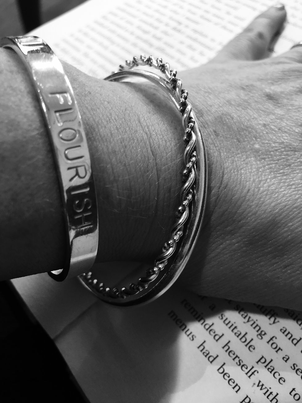 Thumbnail: Silver Double Twisted Bangle