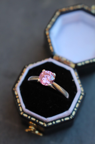 Silver Claw Set Pink Ring | bjewellery