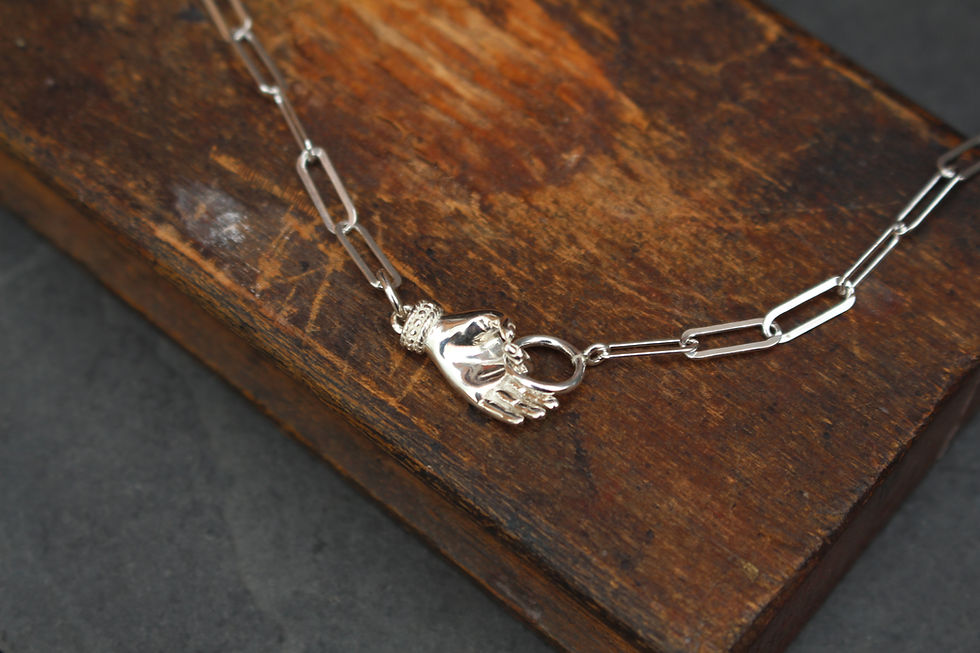 Thumbnail: Helping Hands Silver Necklace