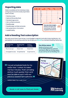 Bedrock reading test brochure 4