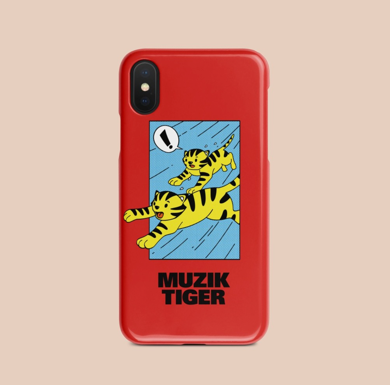 Muzik Tiger Running Tiger Red Phone Case 手機保護殼
