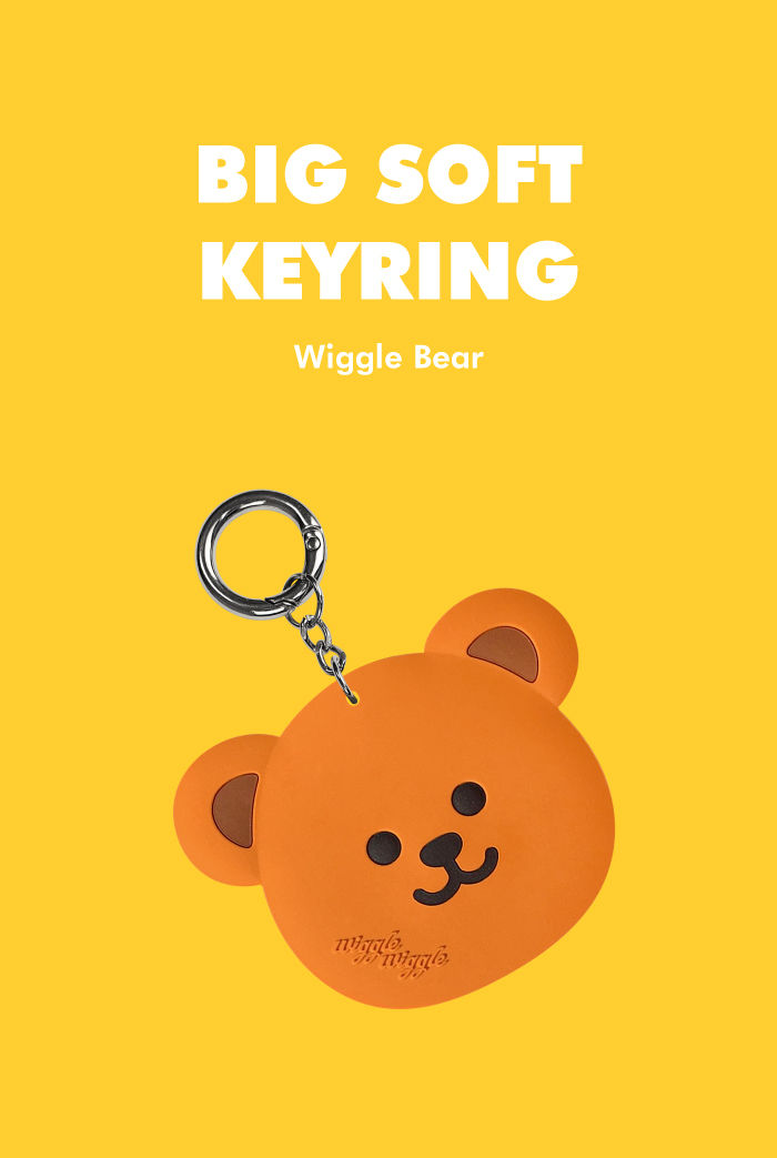 縮圖：Wiggle Wiggle Big Soft Keyring 大軟膠鎖匙扣 - Teddy Bear