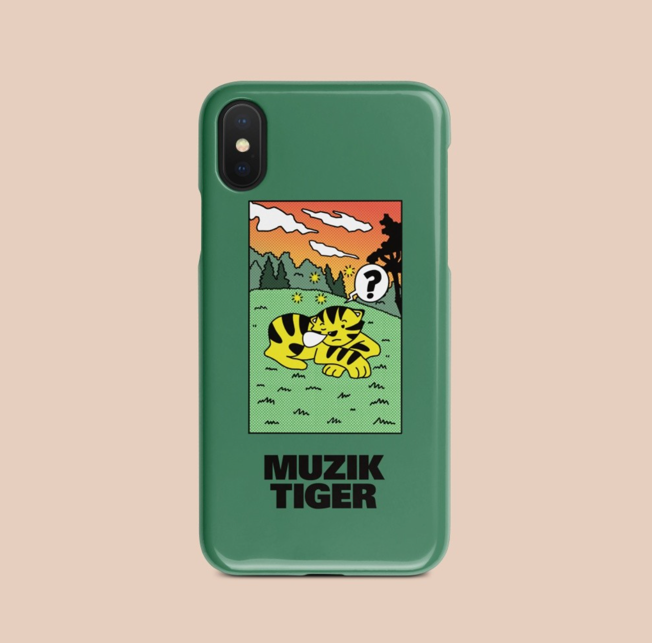 Muzik Tiger Safari Tiger Green Phone Case 手機保護殼