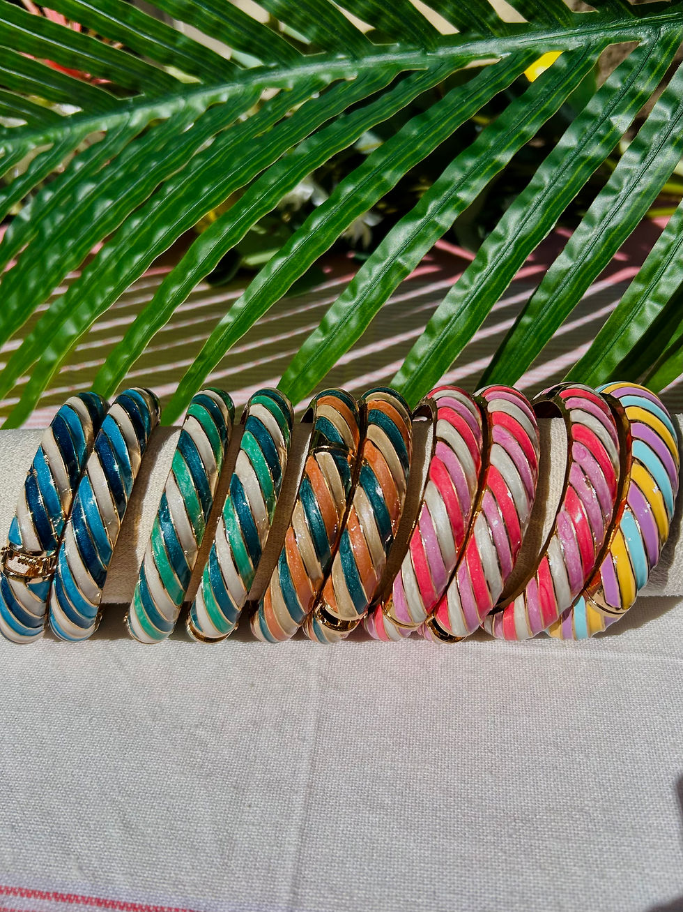 Miniature : Bracelets joncs fantaisie multicolore 