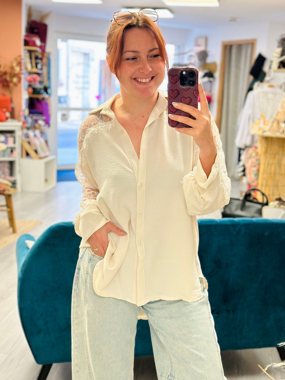 Miniature : Chemise dentelle ESMÉ • crème 