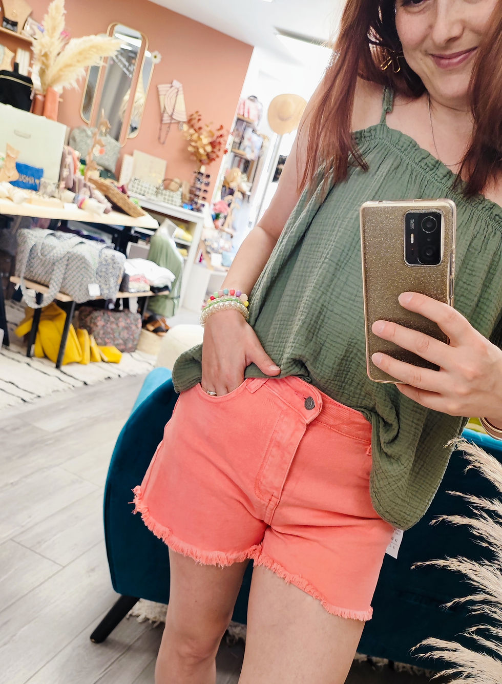 Short • rose saumon