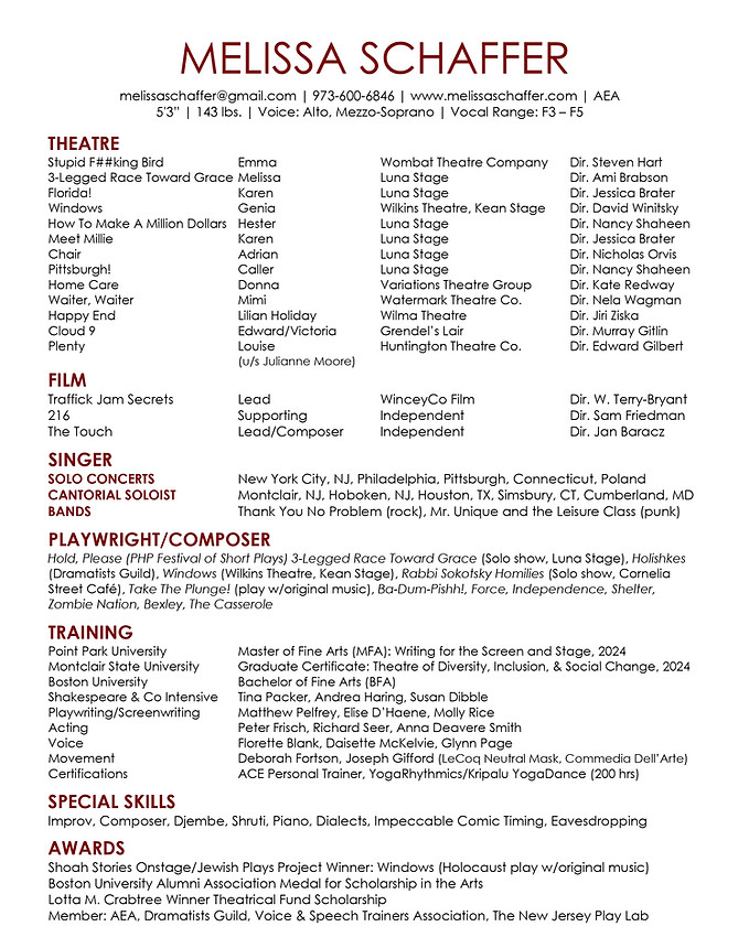 Melissa Schaffer - Actor-Singer-Playwright Resume PDF (2026)_page-0001.jpg