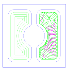 A toolpath generated by CAM software
