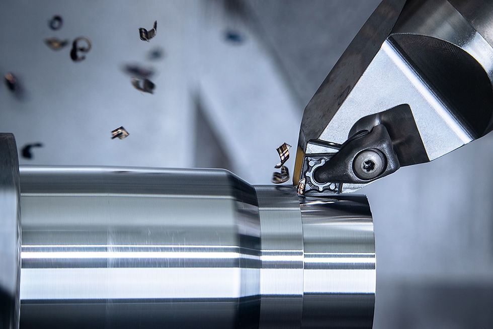 Turning insert working in action