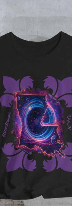 Cosmic Boot t-shirt – surreal bayou boot with celestial elements