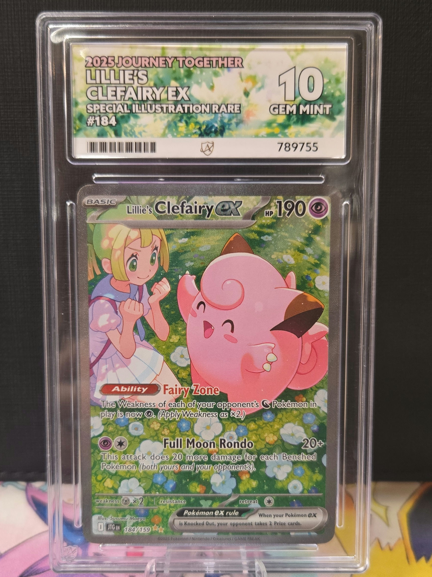 Ace Gem Mint 10 Lillie's Clefairy EX #184