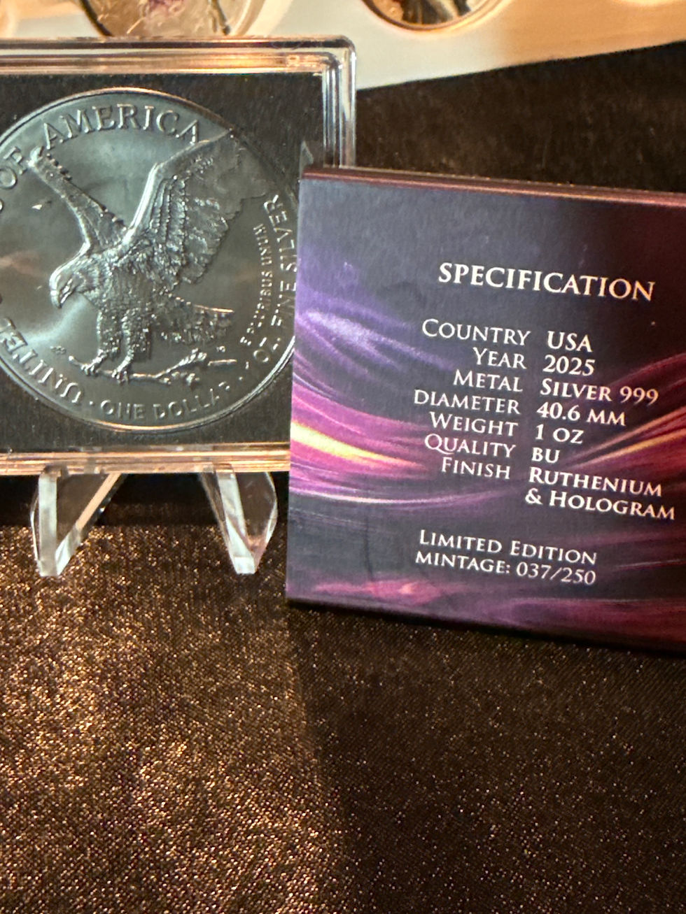 Thumbnail: 2025 1oz silver ASE dark rose holo ruthenium 