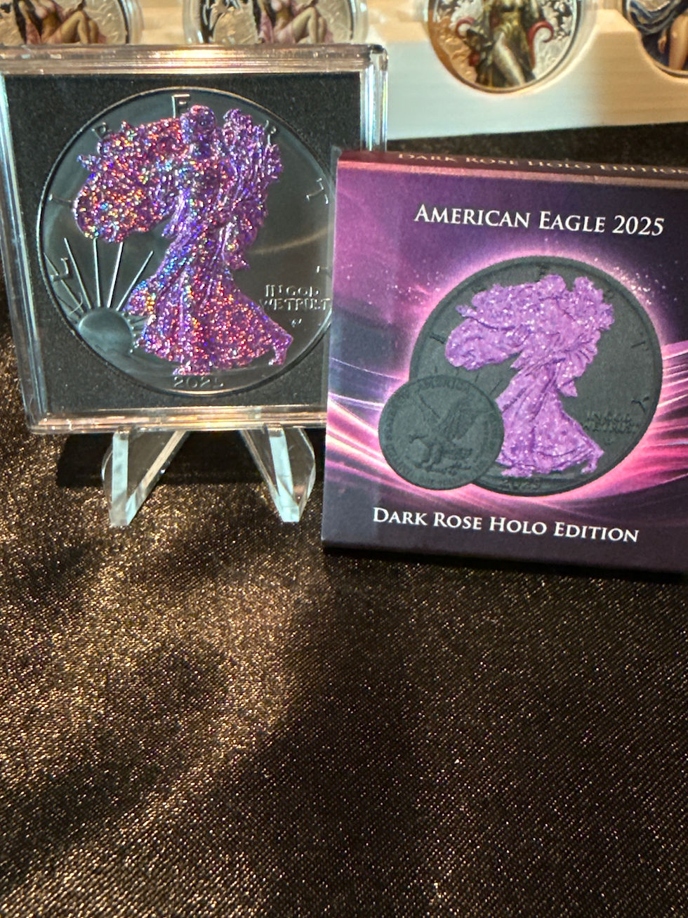 Thumbnail: 2025 1oz silver ASE dark rose holo ruthenium 
