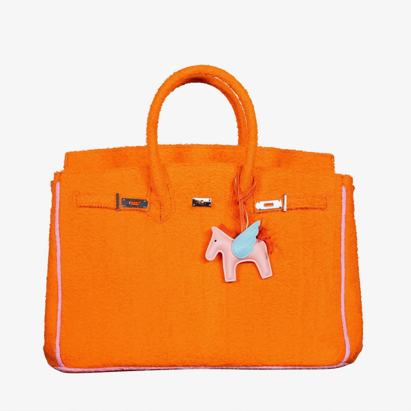 Hampton's Designer Inspired Tote Bag For Christmas | Orange/Pink