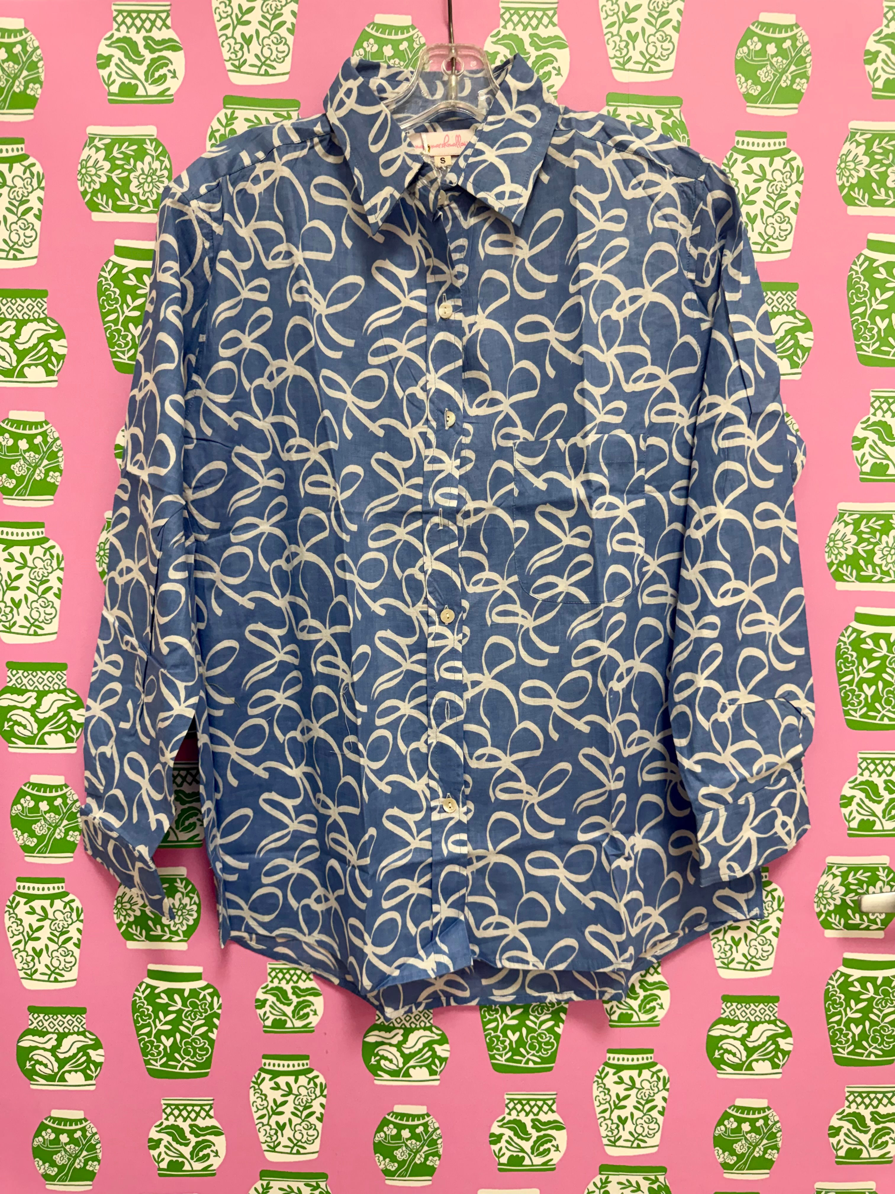 Boyfriend Shirt | Ribbons | Periwinkle