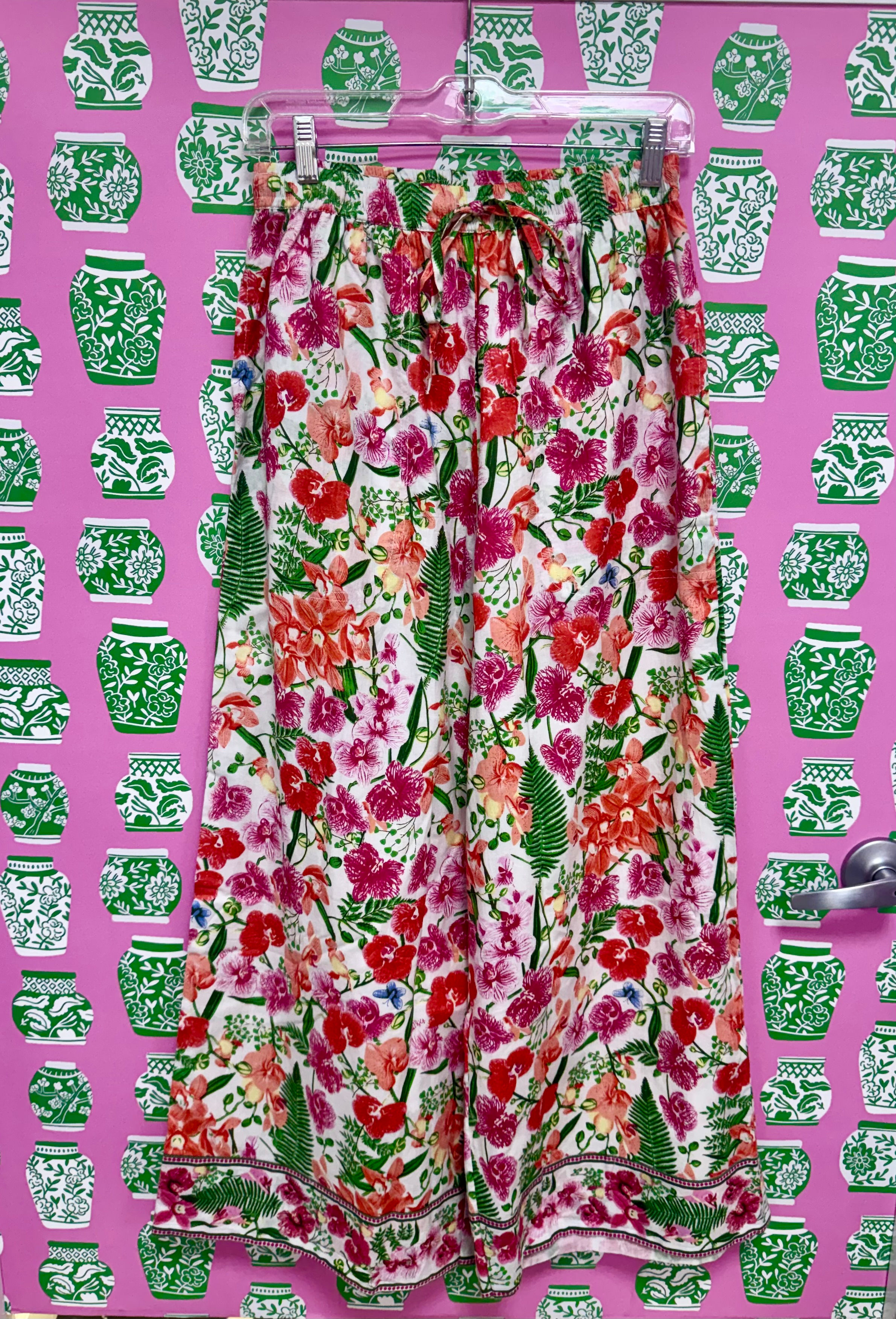 Delray Pant | Orchids | White Multi