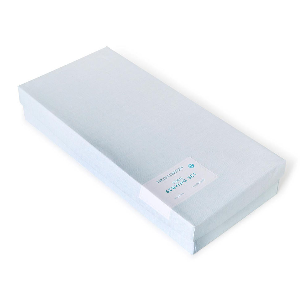 Thumbnail: Set of 2 Seafoam Coral Server Set in Gift Box (hand wash only) - Stainless Steel