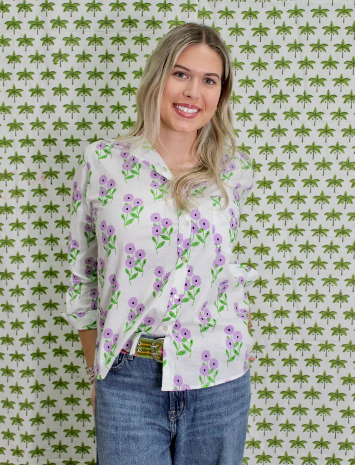 Boyfriend Shirt | Bunch of Daisies | Lavender