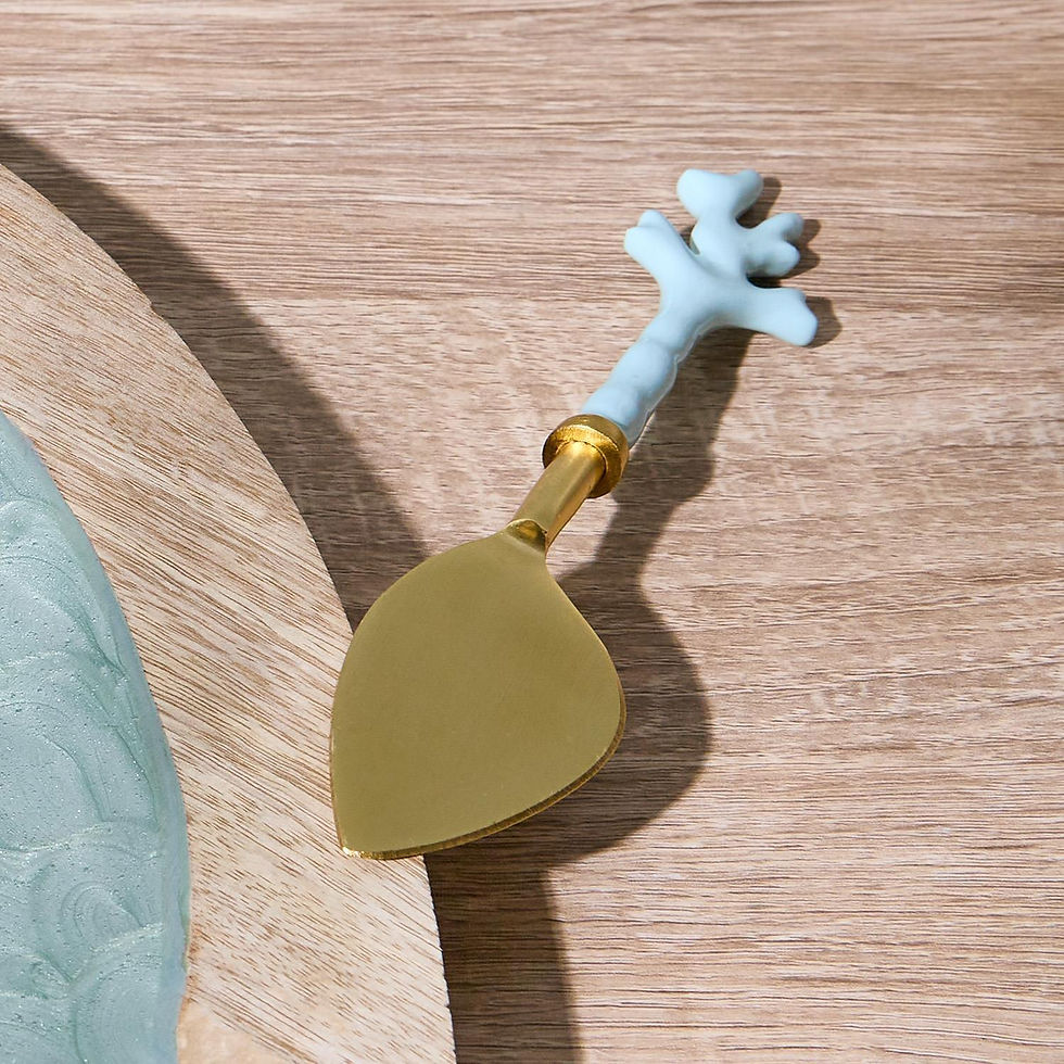 Thumbnail: Set of 3 Seafoam Coral Cheese Knives in Gift Box (hand wash only) - Stainless St